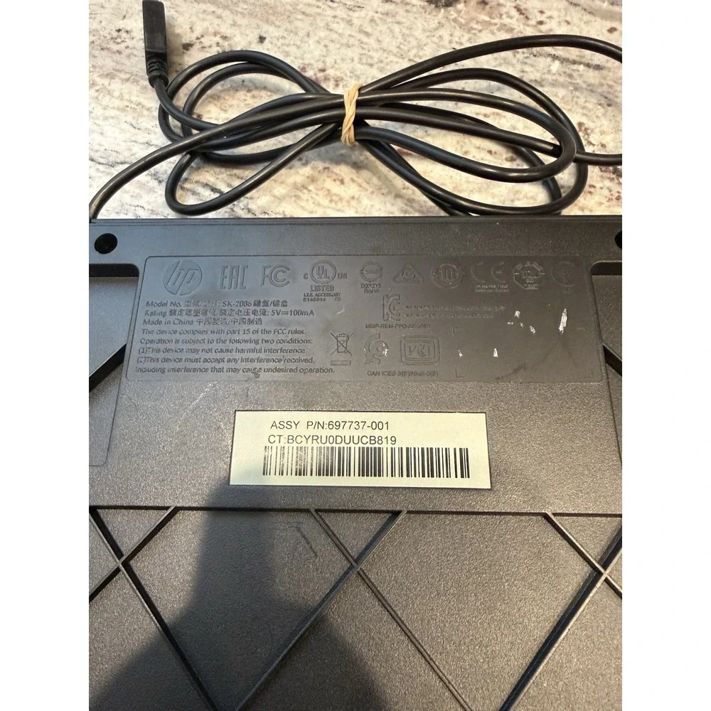 HP MODEL SK-2086 WIRED USB FULL STANDARD DESKTOP KEYBOARD QWERTY OEM